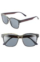 Men's Gucci 56mm Square Sunglasses - Grey Havana