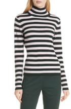 Women's Tory Sport Stripe Ribbed Merino Wool Turtleneck Sweater