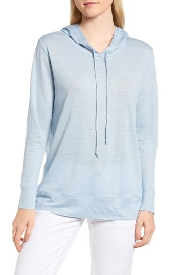 Women's Nordstrom Signature Knit Linen Hoodie - Blue