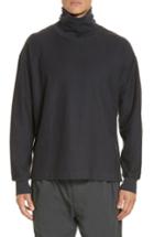 Men's Lemaire Long Sleeve Roll Neck T-shirt - Black