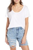 Women's Bp. Relaxed Cotton Blend Tee, Size - White