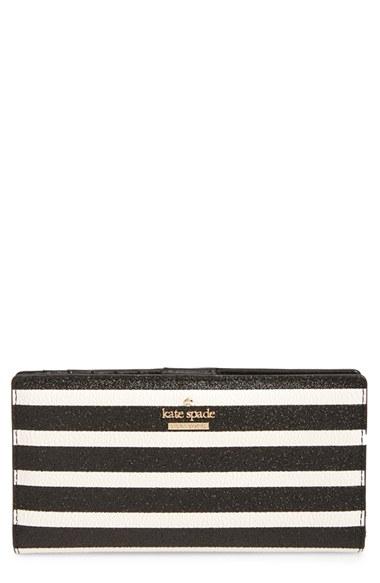 Women's Kate Spade New York Hawthorne Lane Stacy Glitter & Faux Leather Wallet -