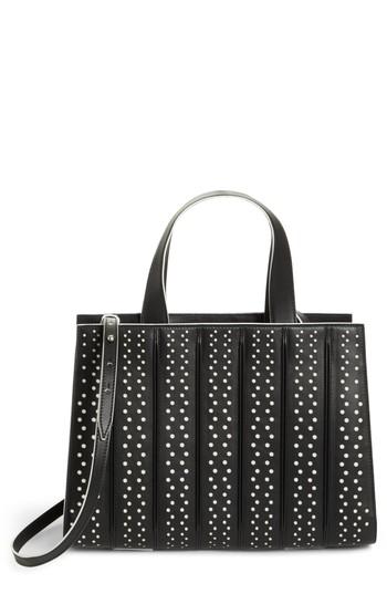 Max Mara Medium Whitney Polka Dot Leather Tote - Black