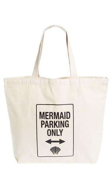 Workshop 28 'mermaid Parking Only' Canvas Tote -