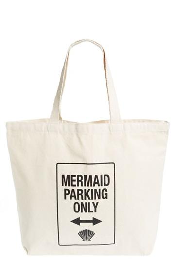 Workshop 28 'mermaid Parking Only' Canvas Tote -