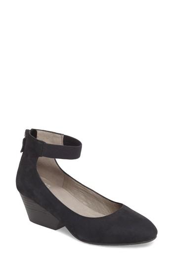 Women's Eileen Fisher 'liz' Ankle Strap Pump .5 M - Black