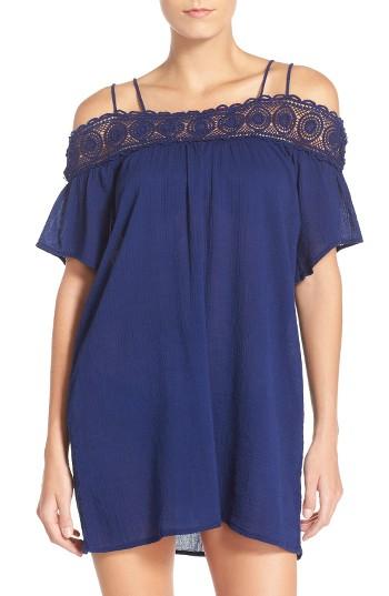 Women's La Blanca 'island Fare' Cotton Cover-up Slipdress - Blue