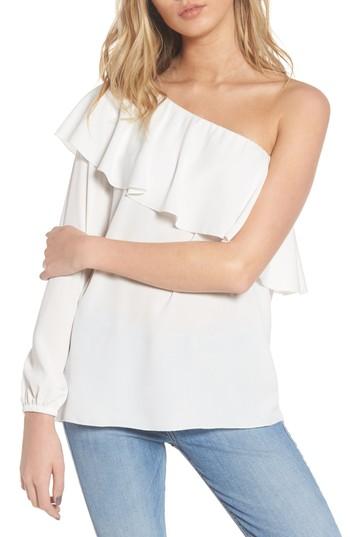 Women's 7 For All Mankind One-shoulder Ruffle Blouse - White