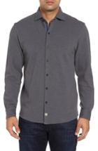Men's Thaddeus Shandy Heathered Knit Sport Shirt - Black