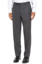 Men's David Donahue Ryan Fit Wool Trousers, Size 32r - Black