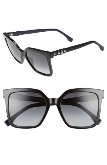 Women's Fendi 54mm Square Sunglasses - Black