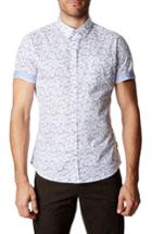 Men's 7 Diamonds Mind Gardens Floral Sport Shirt - White