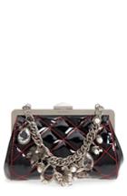 Alexander Mcqueen Quilted Patent Leather Frame Clutch - Black