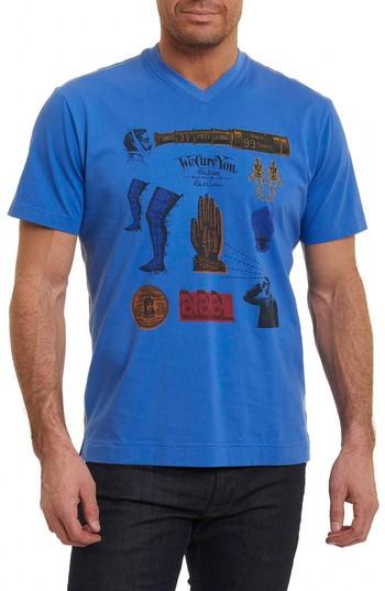 Men's Robert Graham We Cure You T-shirt, Size - Blue