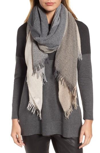 Women's Eileen Fisher Plaid Cashmere & Wool Scarf