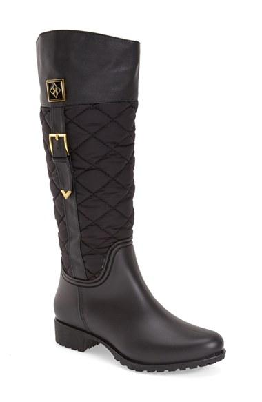 Women's Dav 'coventry' Quilted Waterproof Rain Boot