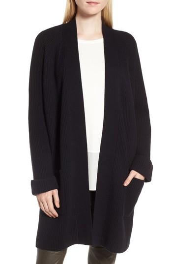 Women's Nordstrom Signature Cashmere Ribbed Open Cardigan