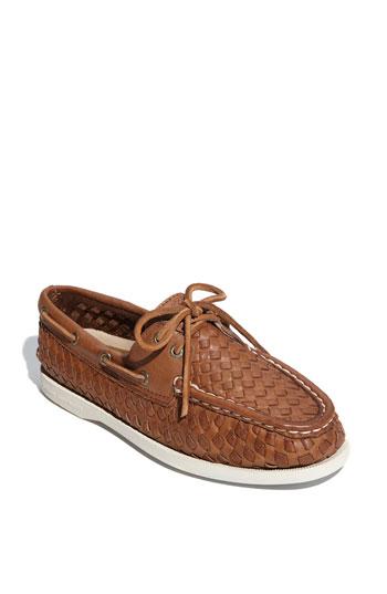 Sperry Top-sider 'authentic Original' Leather Boat Shoe Woven Brown Leather
