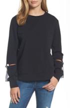 Women's Bobeau D-ring Cutout Sleeve Sweatshirt - Black