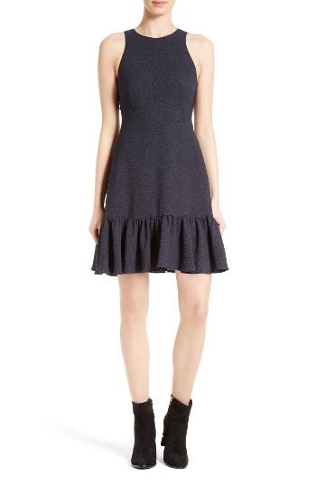 Women's Rebecca Taylor Textured Stretch Woven Ruffle Dress