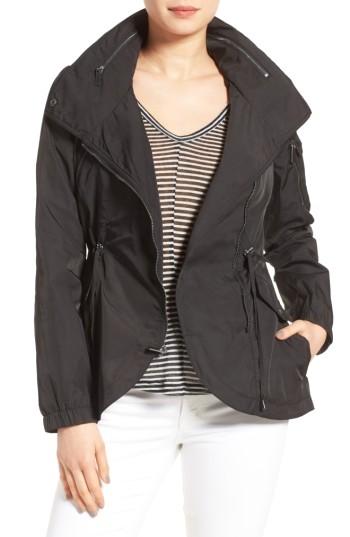 Petite Women's French Connection Tulip Hem Anorak P - Black