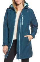 Women's Helly Hansen 'belfast' Long Waterproof Winter Rain Jacket - Green