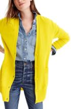 Women's J.crew Oversize Wool Blend Cardigan, Size - Yellow