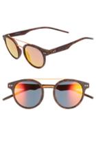 Women's Polaroid 49mm Polarized Retro Sunglasses - Matte Havana/ Brown Mirror