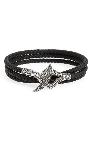 Men's John Hardy Legends Naga Triple Wrap Leather Bracelet