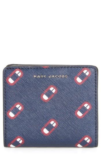 Women's Marc Jacobs Scream Saffiano Leather Wallet - Blue