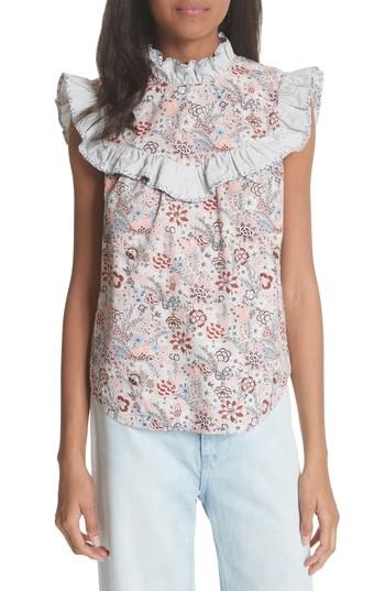 Women's La Vie Rebecca Taylor Lotus Ruffled Top - Pink