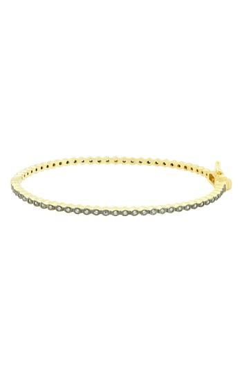 Women's Freida Rothman Signature Bezel Pave Hinge Bangle Bracelet