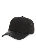 Women's Sweat Active Faux Leather Baseball Cap - Black