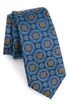 Men's Nordstrom Men's Shop Kensington Medallion Silk Tie, Size - Blue