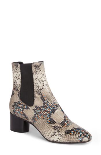 Women's Isabel Marant Danelya Snakeskin Embossed Chelsea Boot Us / 35eu - Grey