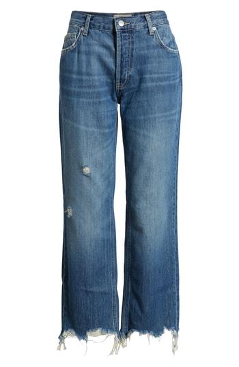 Women's We The Free By Free People Maggie Ripped Crop Straight Leg Jeans - Blue