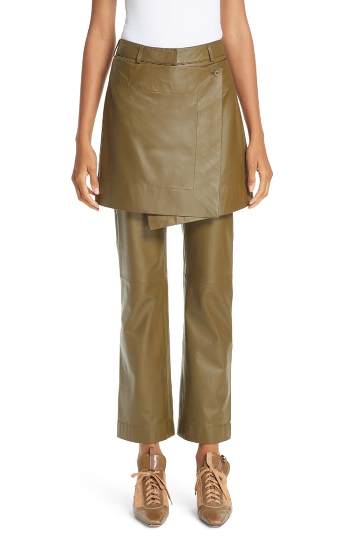 Women's Sies Marjan Judy Leather Apron Pants - Green
