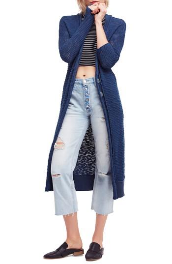 Women's Free People Clearwater Long Cardigan - Blue