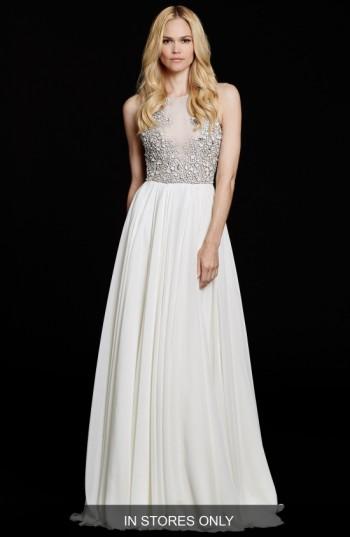 Women's Hayley Paige Ellie Embellished Chiffon A-line Gown