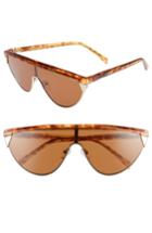 Women's Quay Australia X Elle Ferguson Goldie 48mm Shield Sunglasses - Orange Tortoise/ Brown