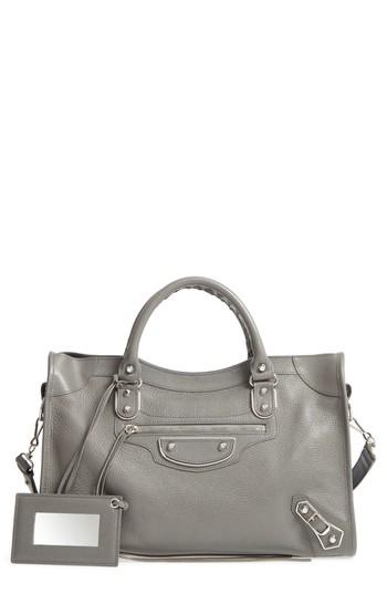 Balenciaga Metallic Edge City Aj Leather Tote - Grey