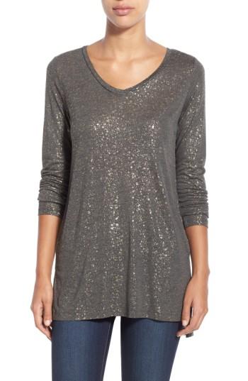 Women's Halogen Long Sleeve Lightweight Tunic - Grey