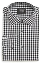 Men's Nordstrom Men's Shop Tech-smart Extra Trim Fit Stretch Check Dress Shirt .5 - 32/33 - Black
