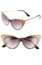 Women's Glance Eyewear 62mm Leopard Print Cat Eye Sunglasses -