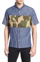 Men's Original Penguin Pieced Camo Shirt - Blue