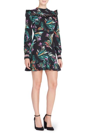 Women's Catherine Catherine Malandrino Florence Embroidered Cuff Dress - Black