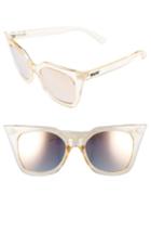 Women's Quay Australia Harper 53mm Cat Eye Sunglasses - Gold / Gold Mirror