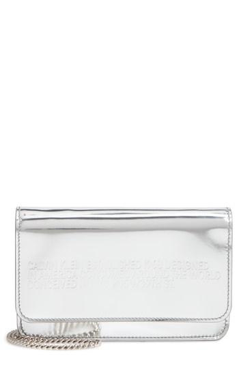 Calvin Klein 205w39nyc Mini Metallic Leather Crossbody Bag - Metallic