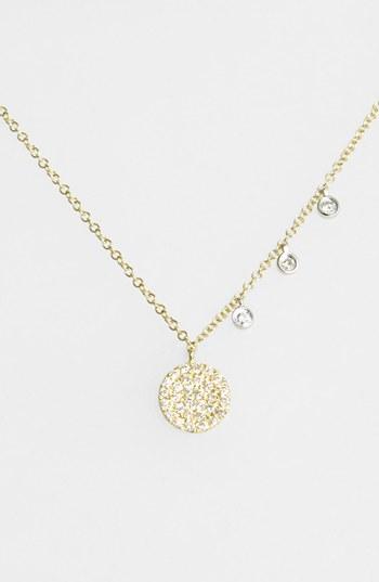 Women's Meirat 'dazzling' Diamond Disc Pendant Necklace