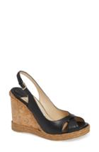 Women's Jimmy Choo Amely Slingback Wedge Sandal Us / 39eu - Black